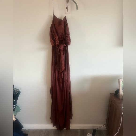 Anthropologie Brown Maxi halter Dress size XL - Picture 7 of 11